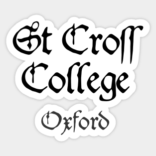 Oxford St Cross College Medieval University Sticker